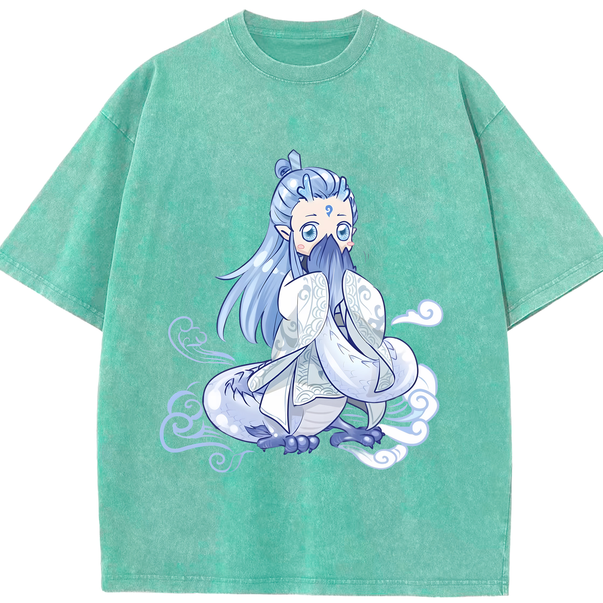 （画像用） Ne Zha 2 ナタ 魔童の大暴れ 綿100% ヴィンテージ風 半袖Tシャツ（フロントプリント）